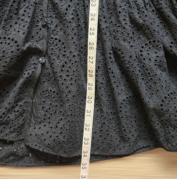 Robert Graham Savannah Black Flutter-Sleeve Eyelet Shift Dress Size Large - Picture 10 of 11